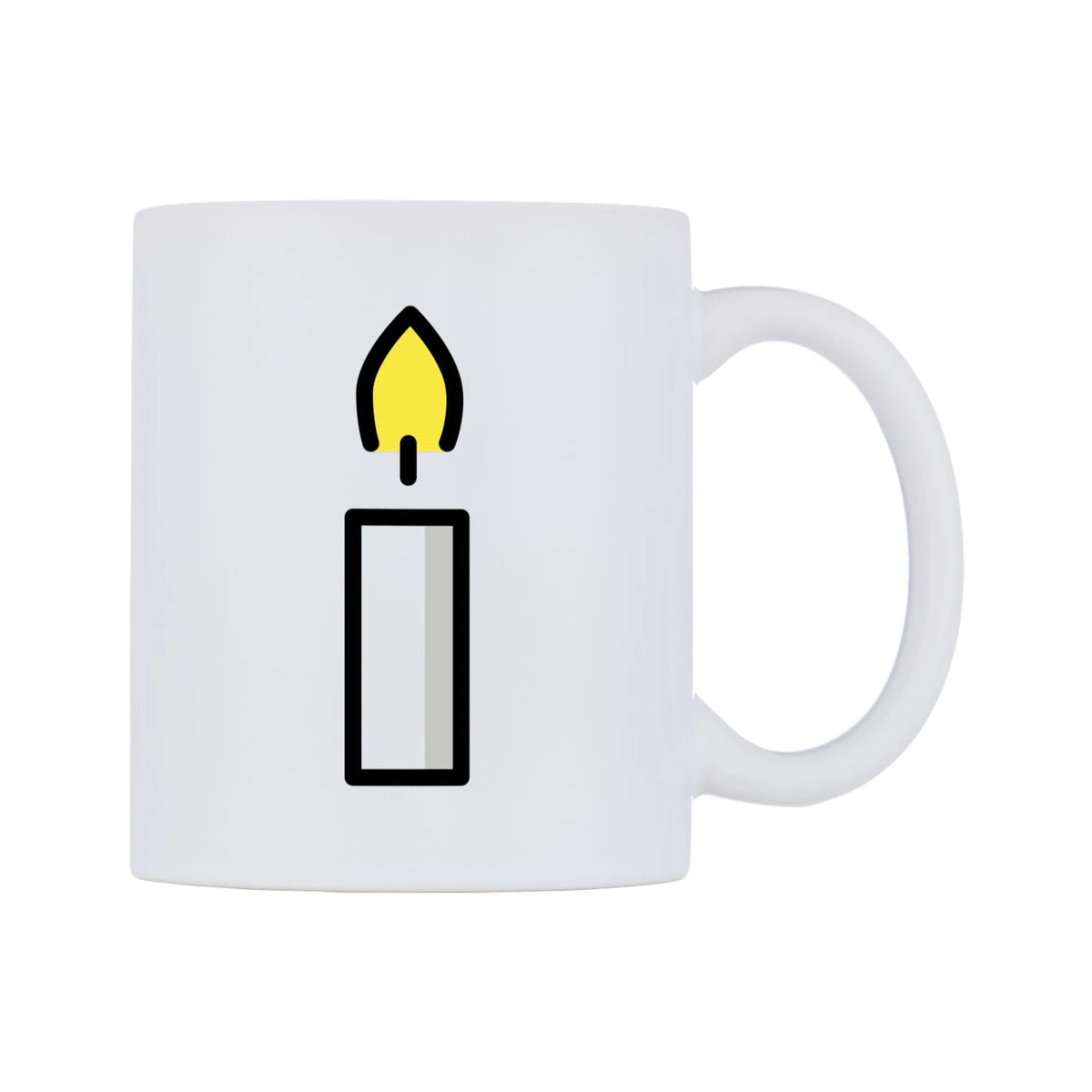 Candle Emoji Mug — mug, left side, on a white background