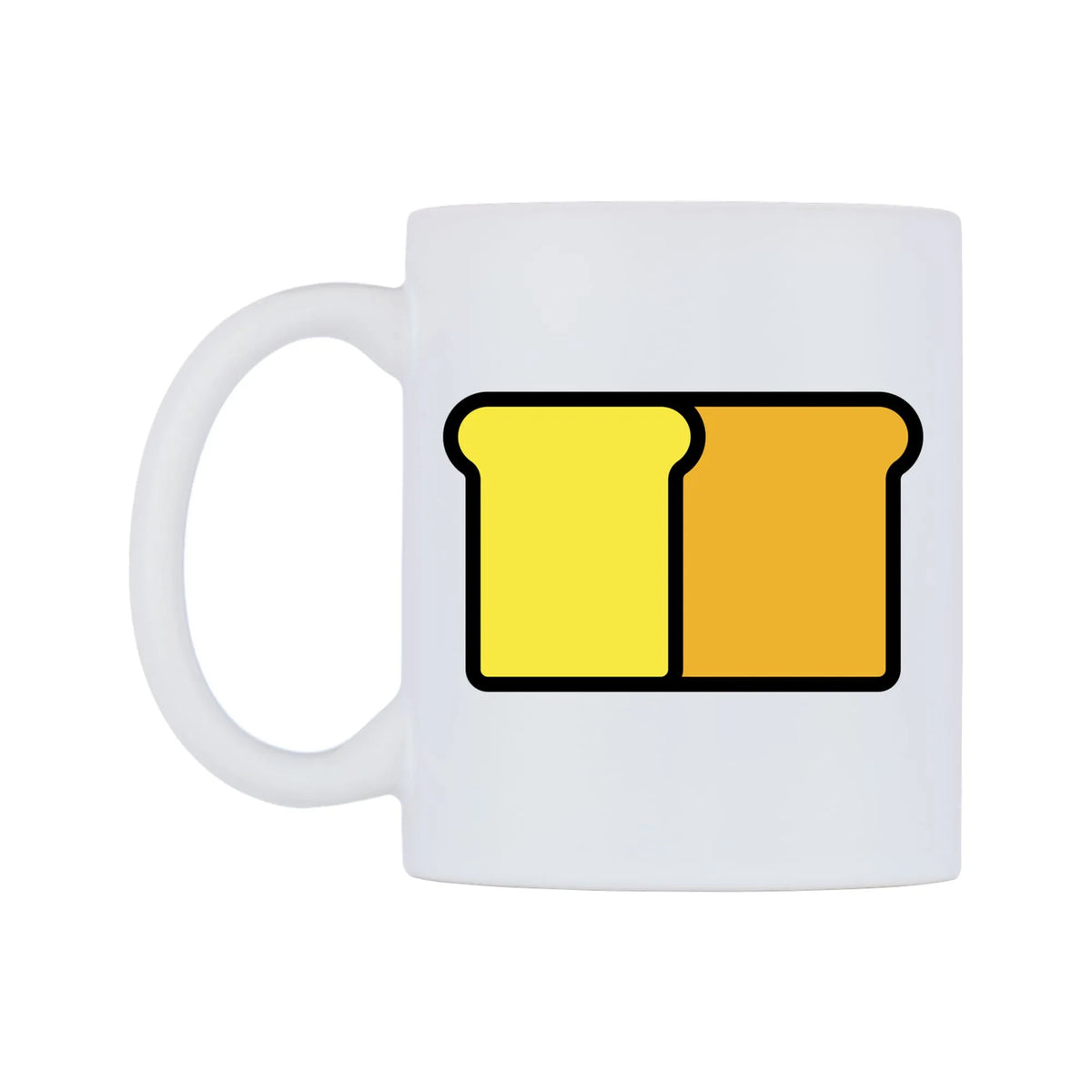 Bread Emoji Mug — mug, right side, on a white background