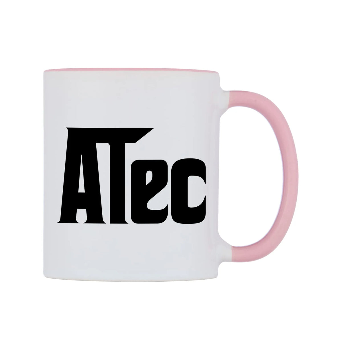 Alec - Godfather Themed Mug — white 11oz gloss mug with a pink inside and handle, left side, on a white background