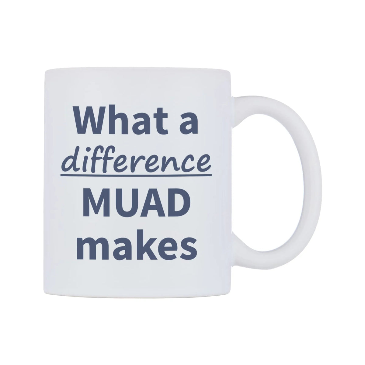 What a difference MUAD makes Mug — mug, left side, on a white background