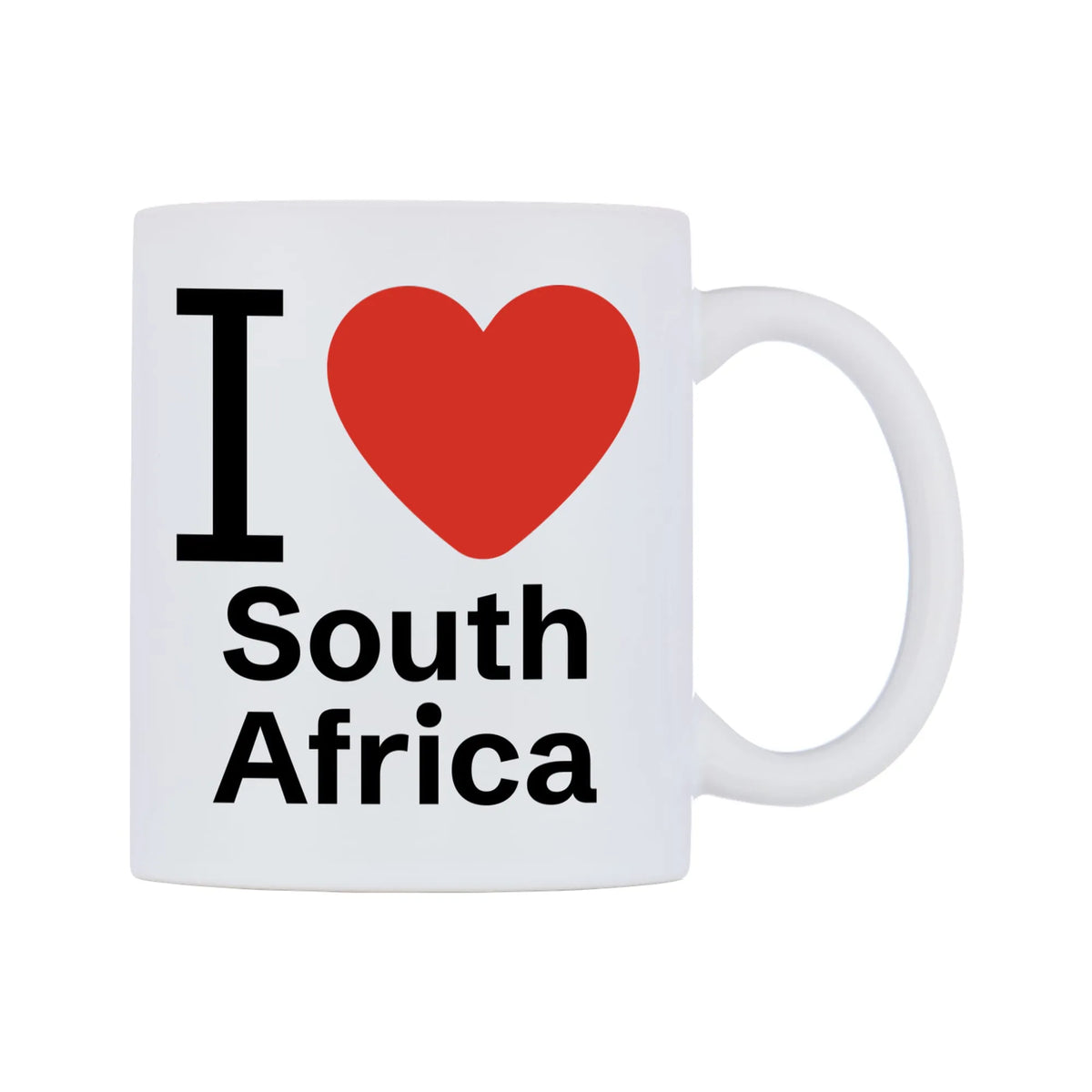 I Love South Africa Mug — mug, left side, on a white background