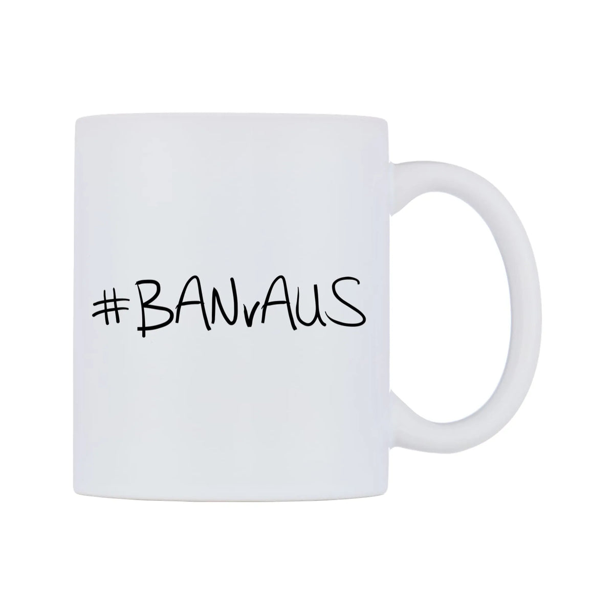 BANvAUS Mug — mug, left side, on a white background