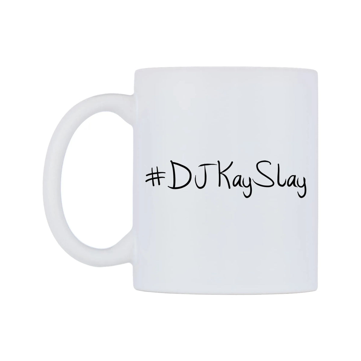 DJKaySlay Mug — mug, right side, on a white background