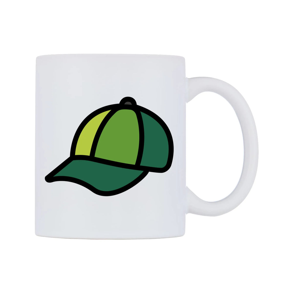 Billed Cap Emoji Mug — mug, left side, on a white background