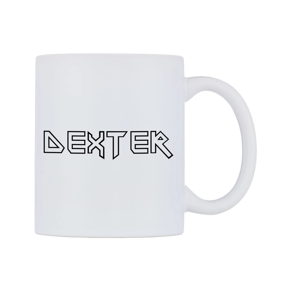 Dexter - Iron Maiden Themed Mug — white 11oz gloss mug, left side, on a white background