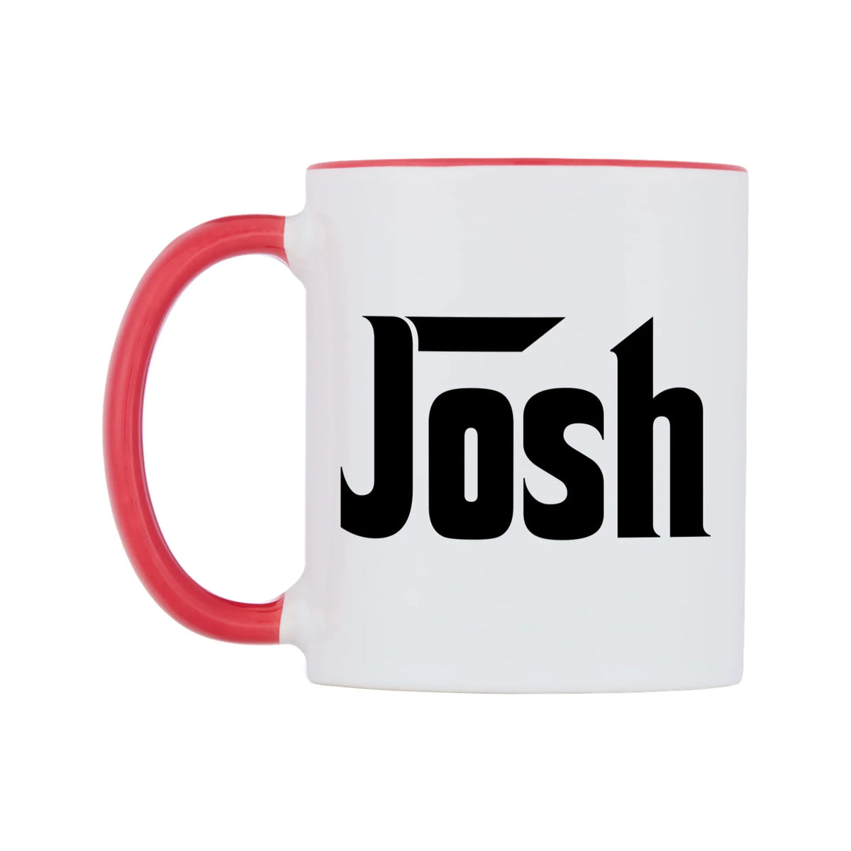Josh - Godfather Themed Mug — white 11oz gloss mug with a red inside and handle, right side, on a white background