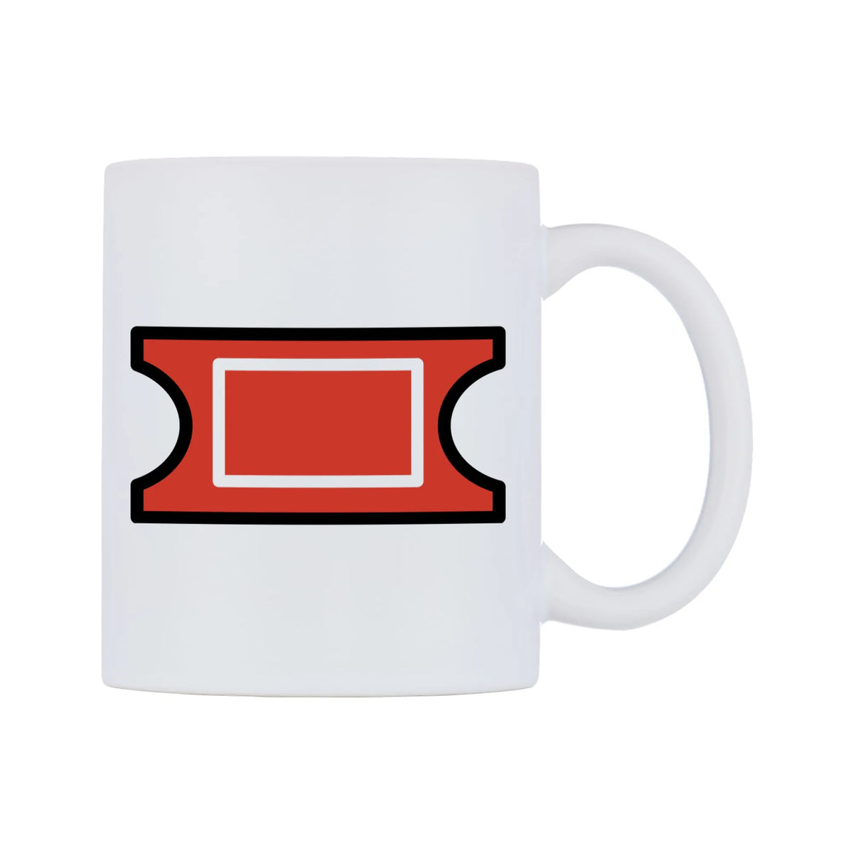 Admission Tickets Emoji Mug — mug, left side, on a white background