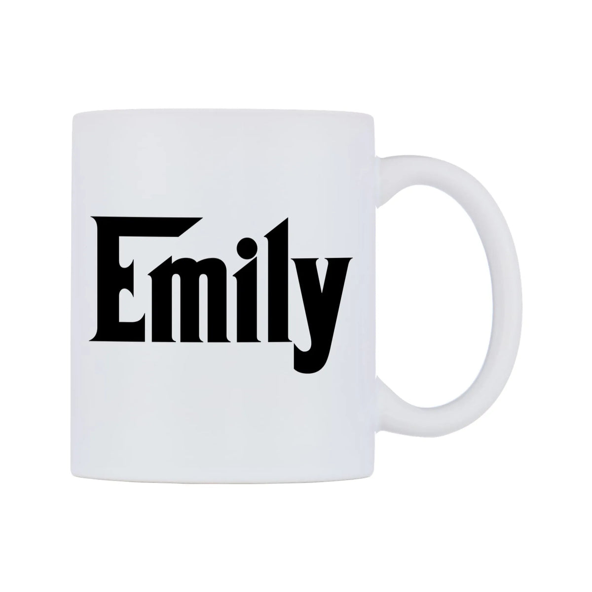 Emily - Godfather Themed Mug — white 11oz gloss mug, left side, on a white background