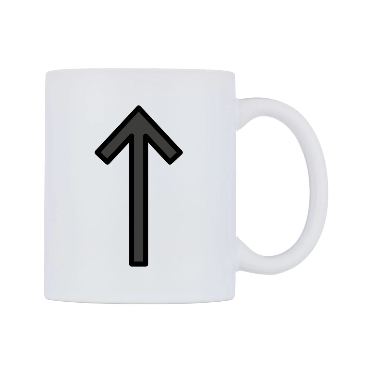 Up Arrow Emoji Mug — mug, left side, on a white background