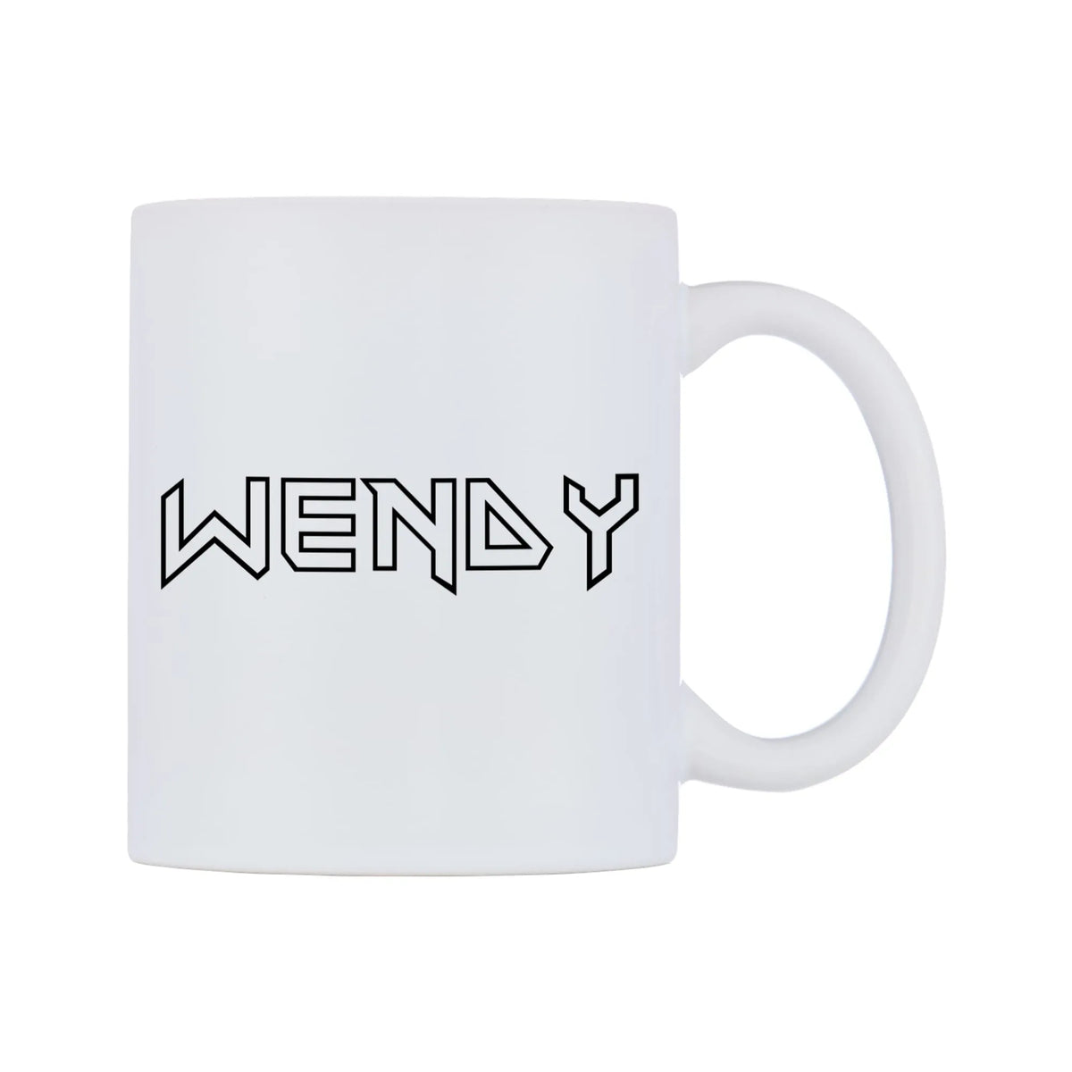 Wendy - Iron Maiden Themed Mug — white 11oz gloss mug, left side, on a white background