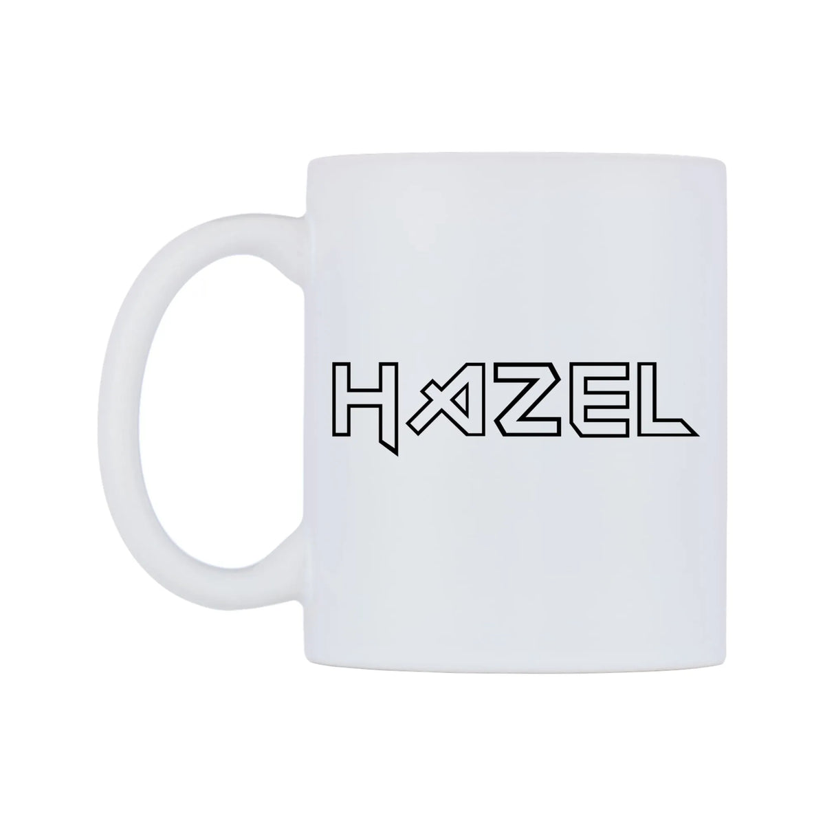Hazel - Iron Maiden Themed Mug — white 11oz gloss mug, right side, on a white background