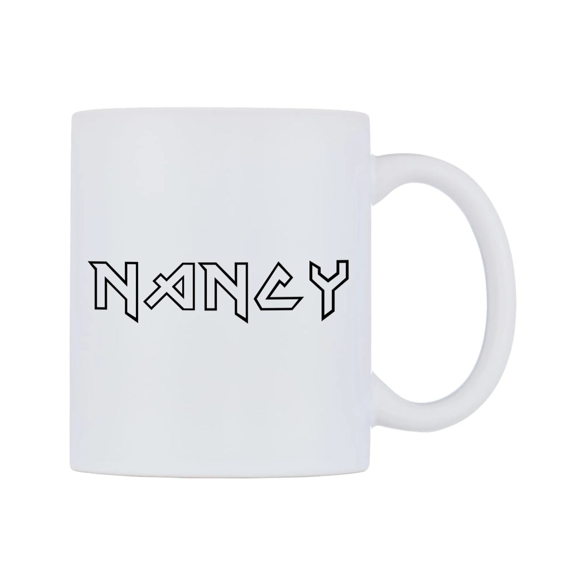 Nancy - Iron Maiden Themed Mug — white 11oz gloss mug, left side, on a white background