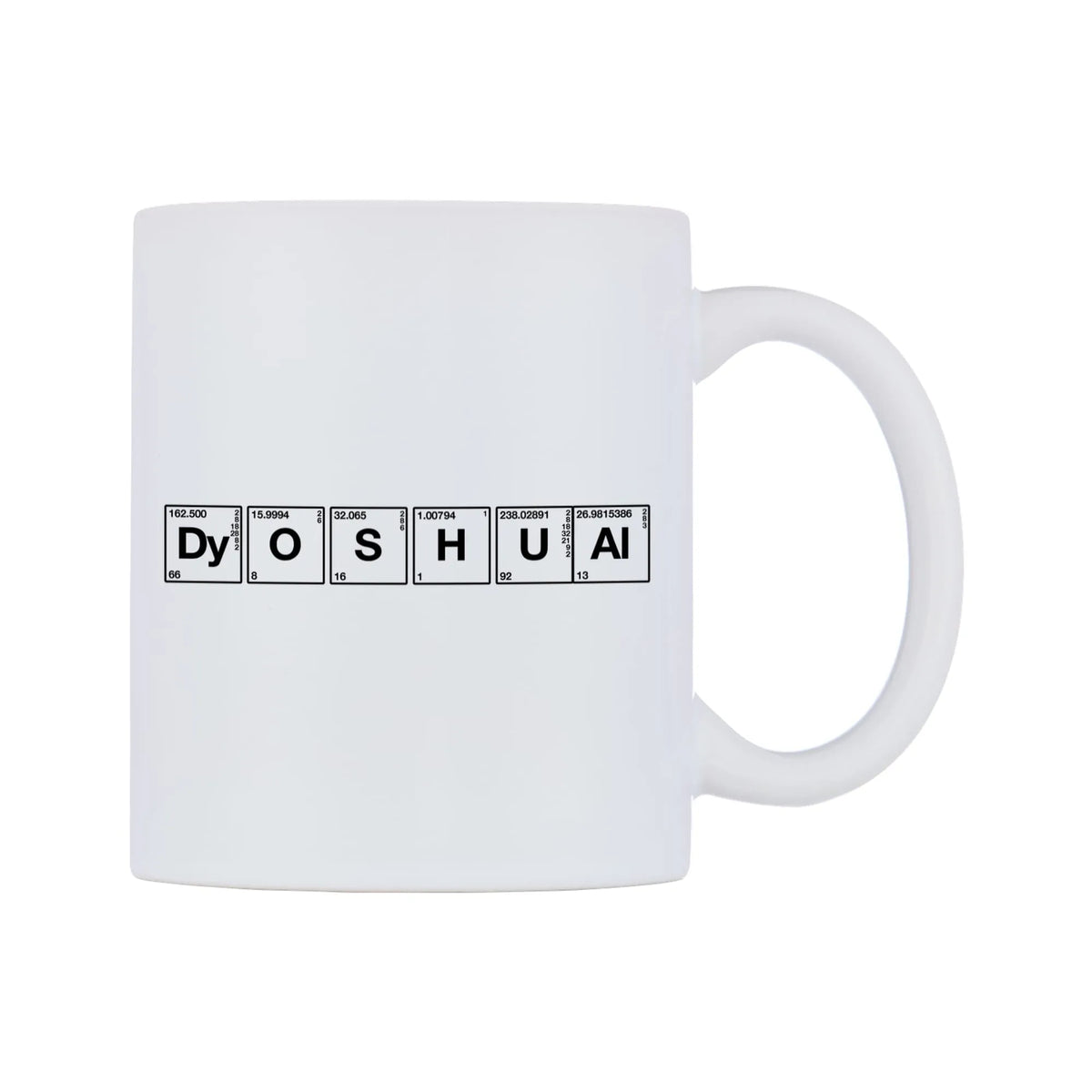 Joshua - Chemistry Themed Mug — mug, left side, on a white background