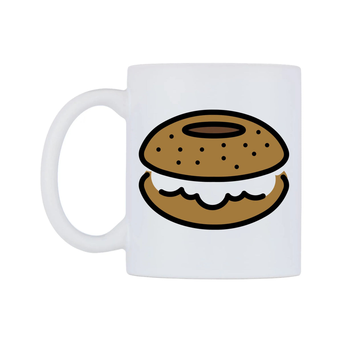 Bagel Emoji Mug — mug, right side, on a white background