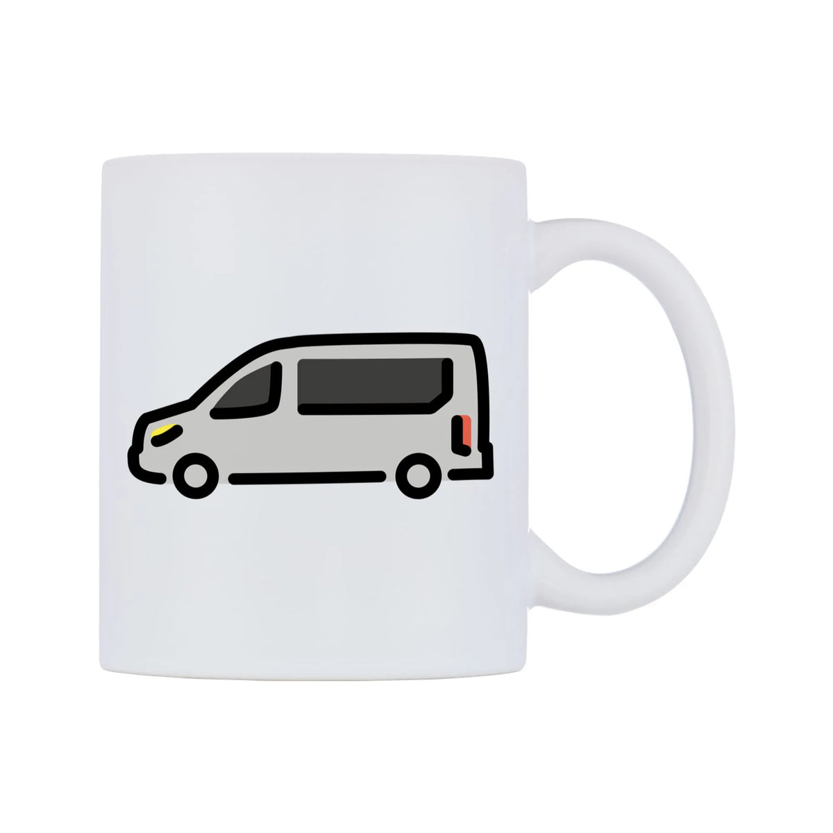 Minibus Emoji Mug — mug, left side, on a white background