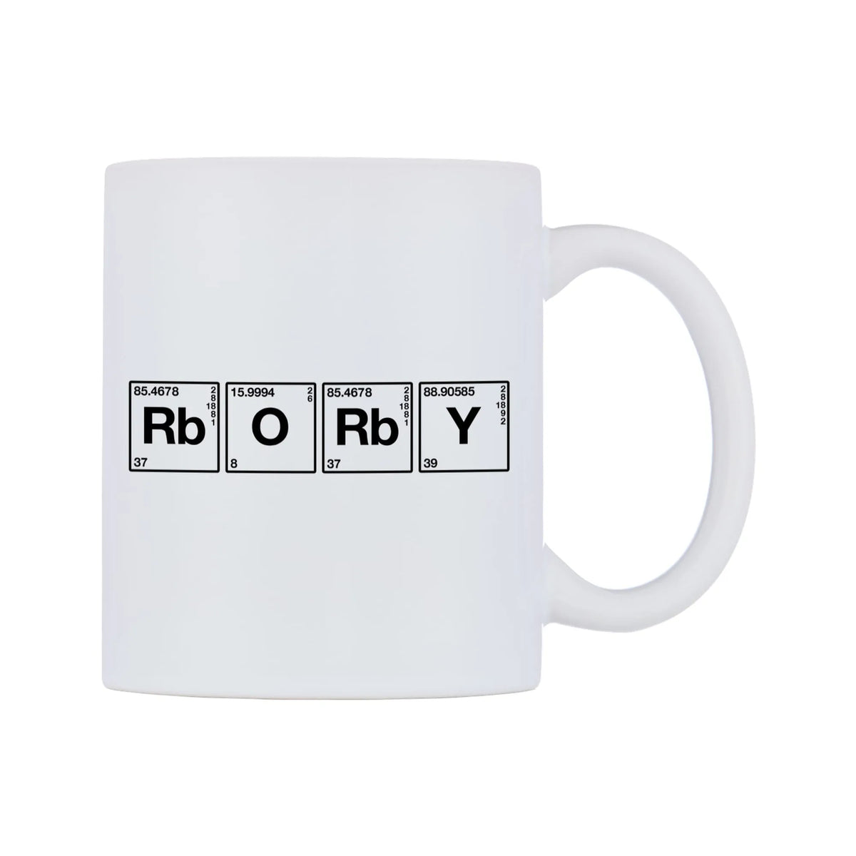Rory - Chemistry Themed Mug — mug, left side, on a white background