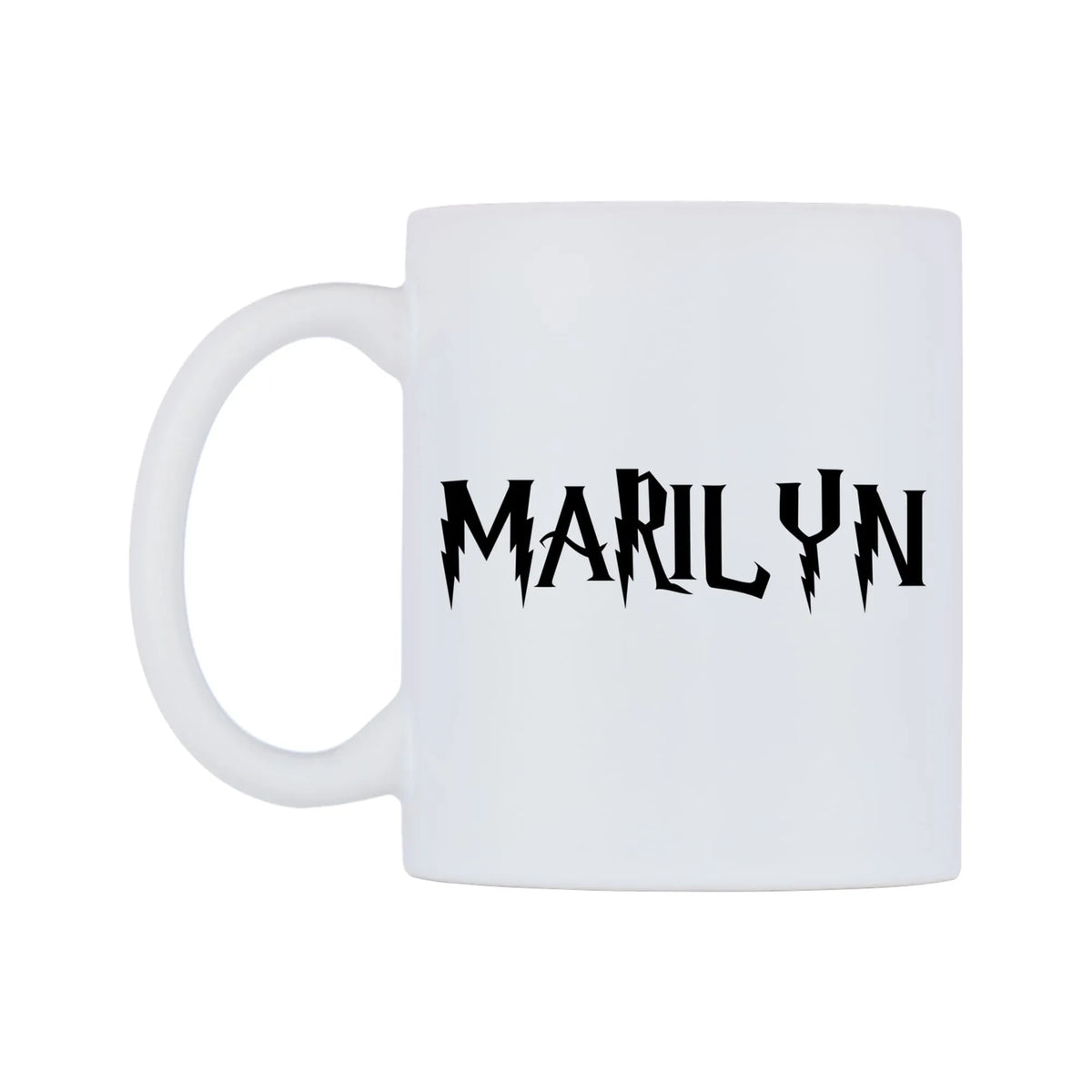 Marilyn - Wizard Themed Mug — white 11oz gloss mug, right side, on a white background