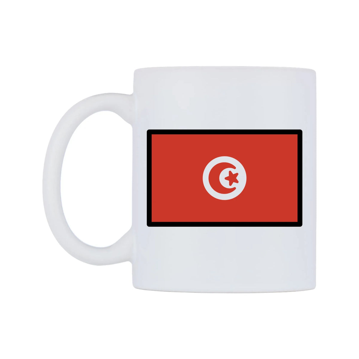 Tunisia Flag Emoji Mug — mug, right side, on a white background