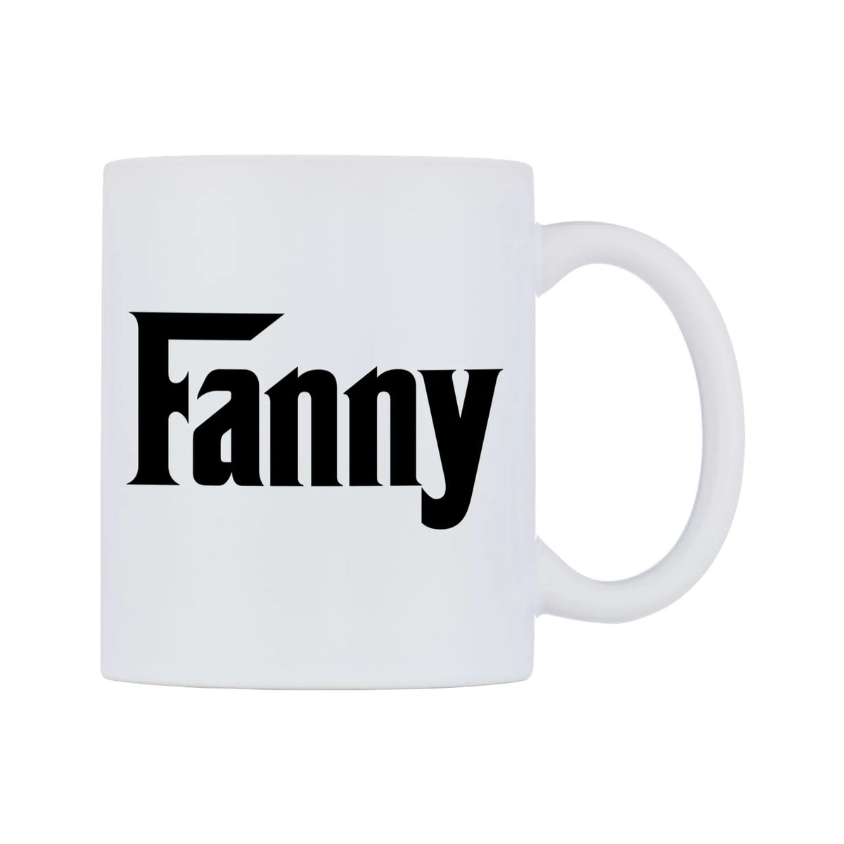 Fanny - Godfather Themed Mug — white 11oz gloss mug, left side, on a white background
