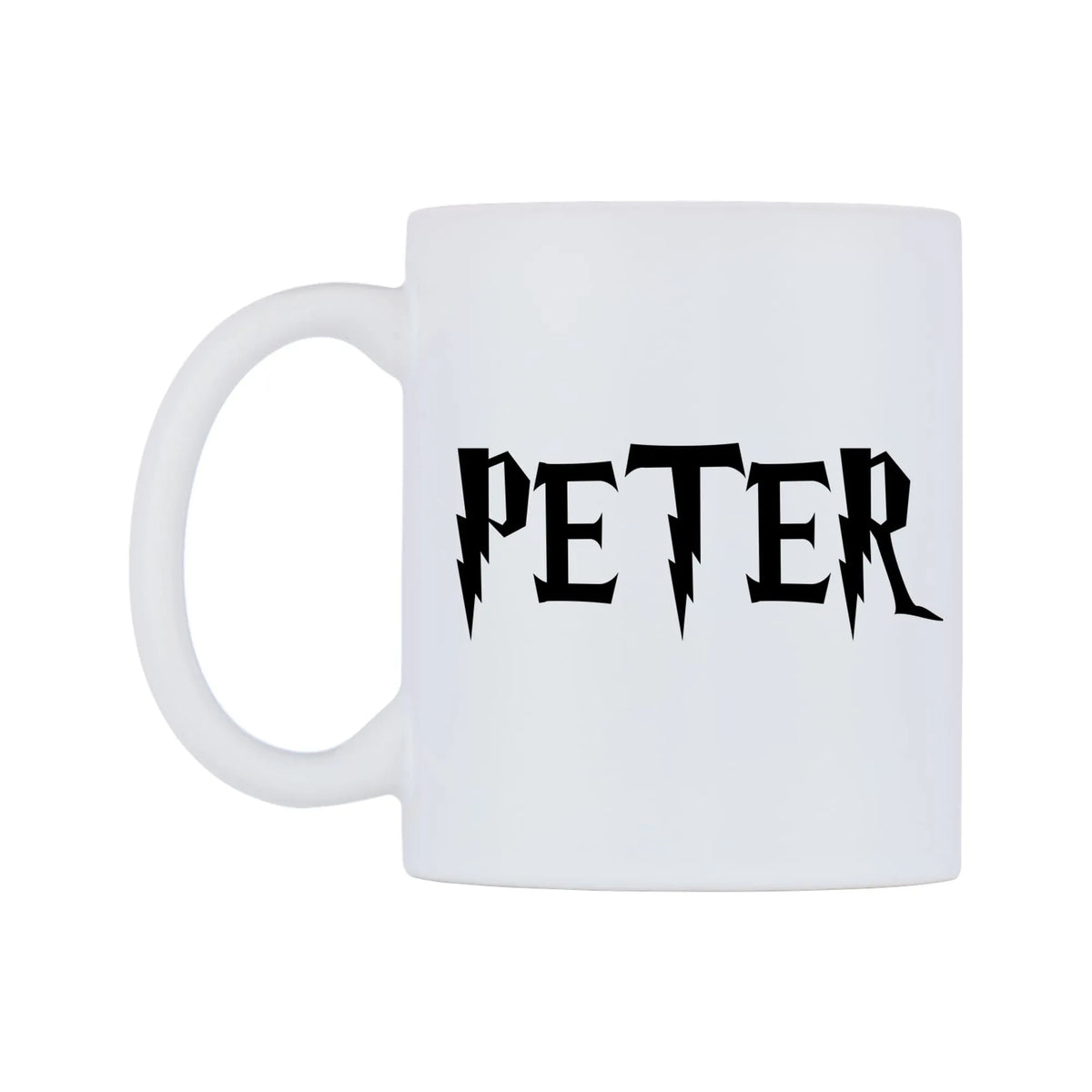 Peter - Wizard Themed Mug — white 11oz gloss mug, right side, on a white background