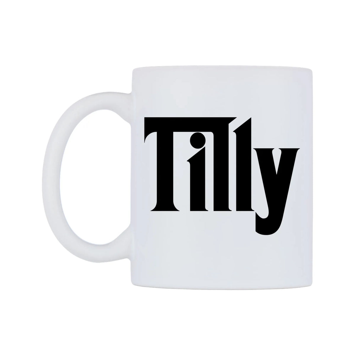 Tilly - Godfather Themed Mug — white 11oz gloss mug, right side, on a white background