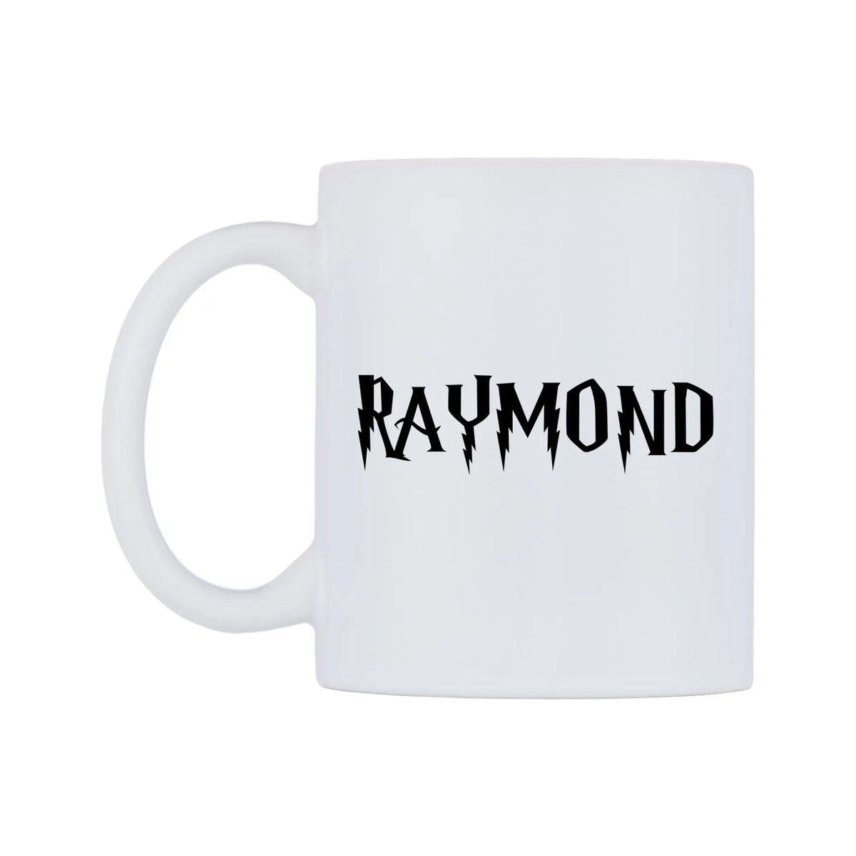 Raymond - Wizard Themed Mug — white 11oz gloss mug, right side, on a white background