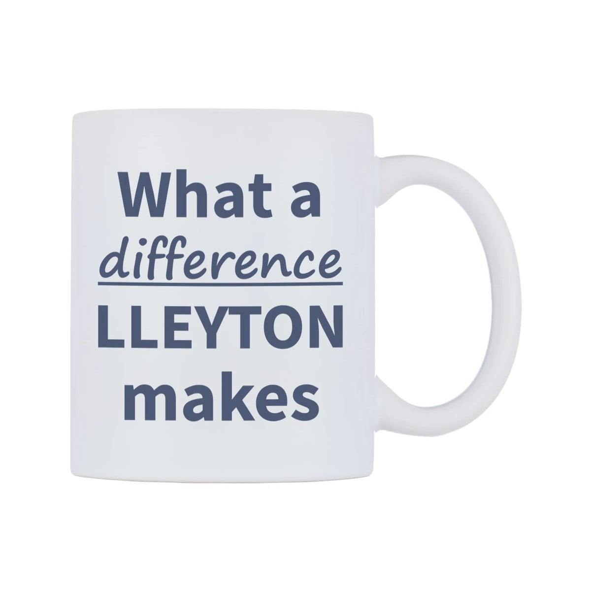 What a difference LLEYTON makes Mug — mug, left side, on a white background
