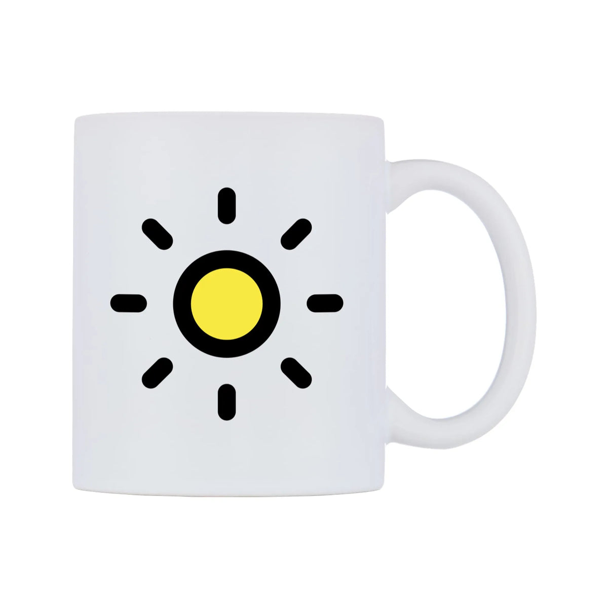 Dim Button Emoji Mug — mug, left side, on a white background