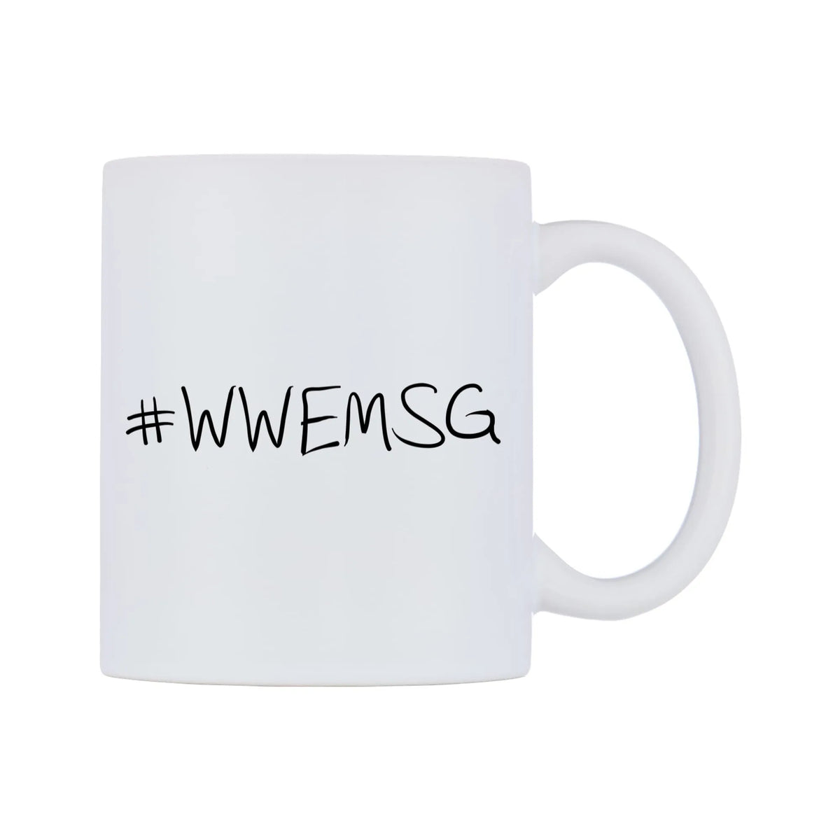 WWEMSG Mug — mug, left side, on a white background
