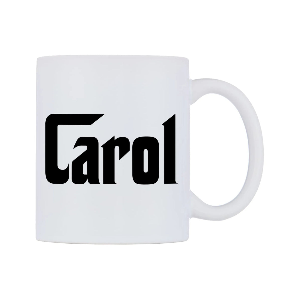 Carol - Godfather Themed Mug — white 11oz gloss mug, left side, on a white background