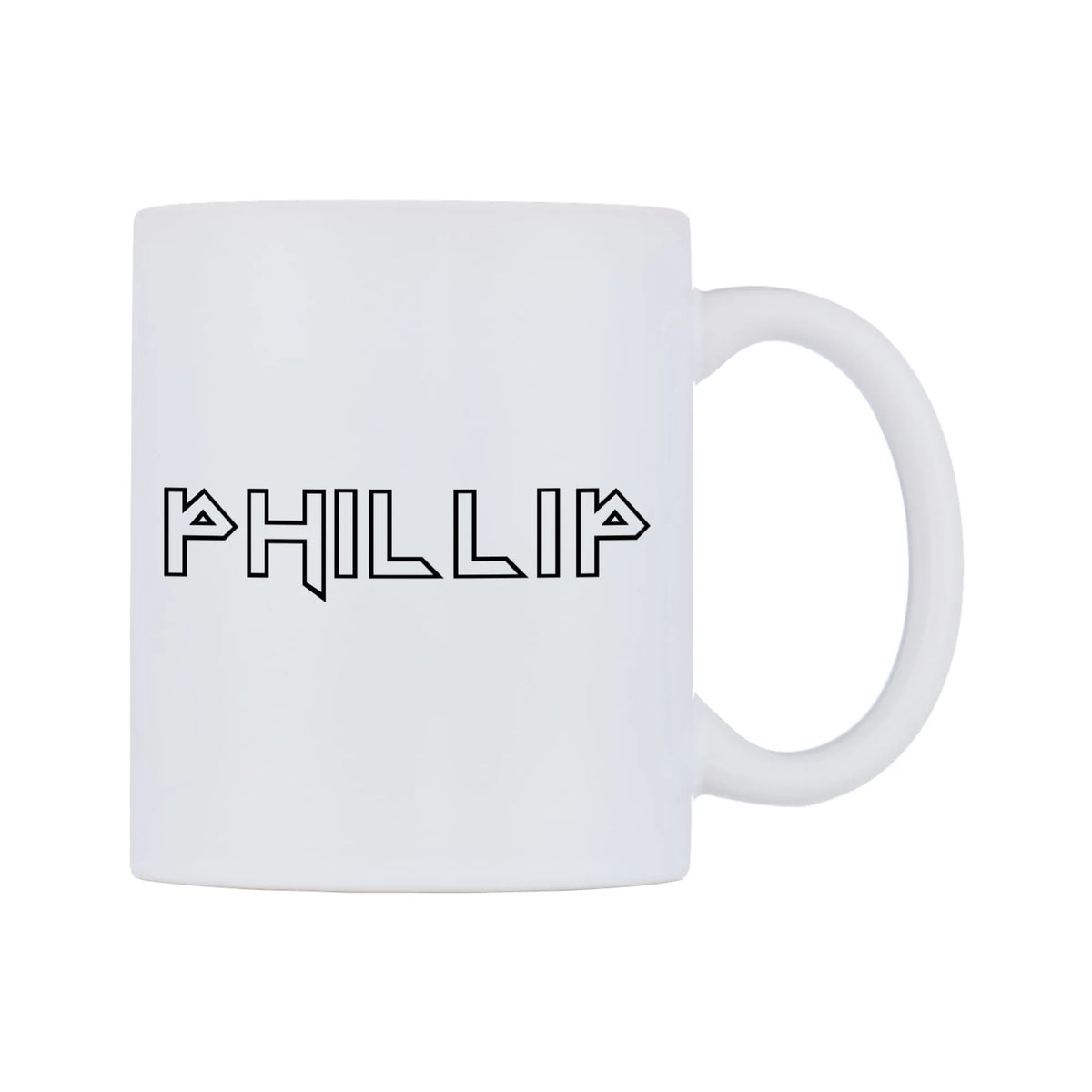 Phillip - Iron Maiden Themed Mug — white 11oz gloss mug, left side, on a white background