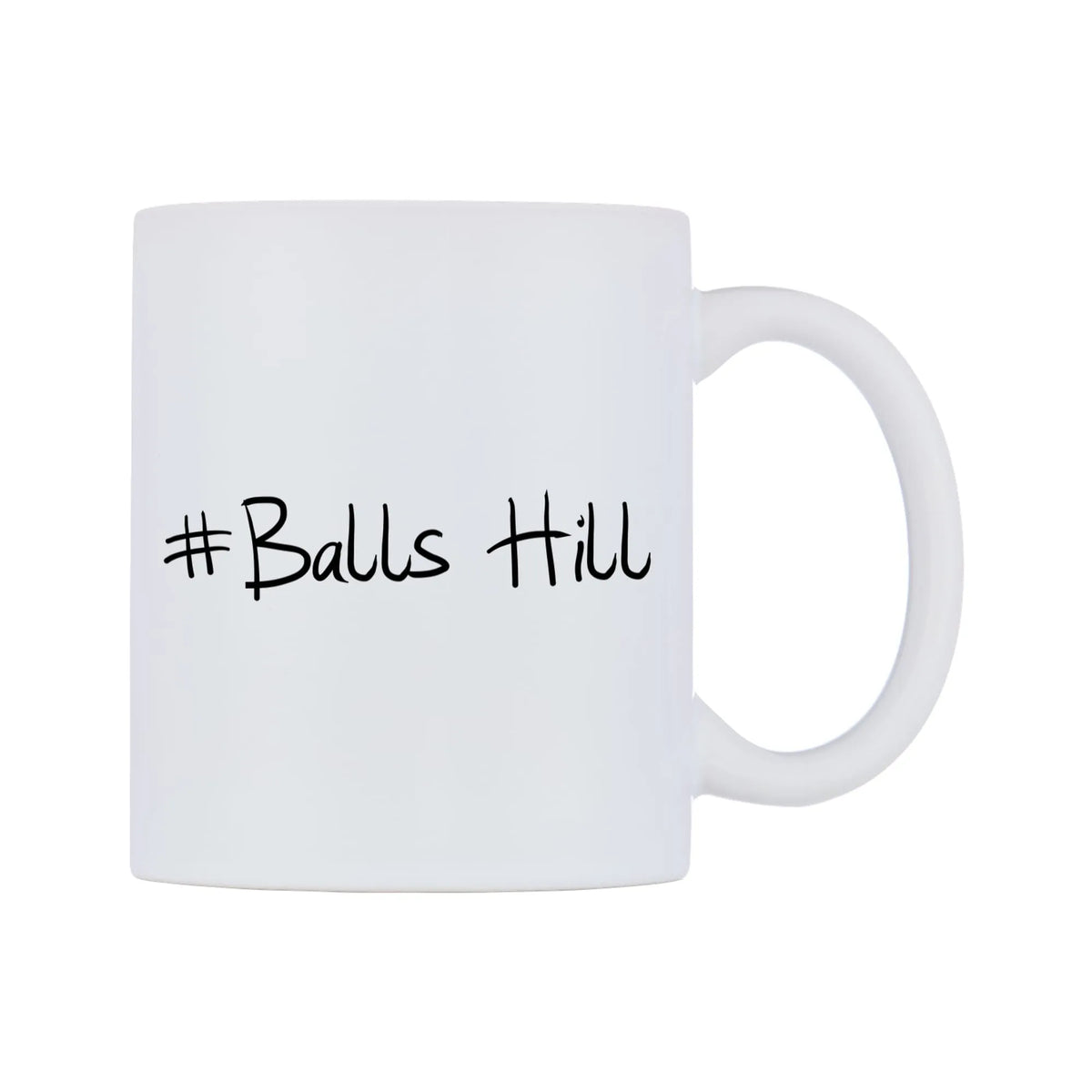Balls Hill Mug — mug, left side, on a white background