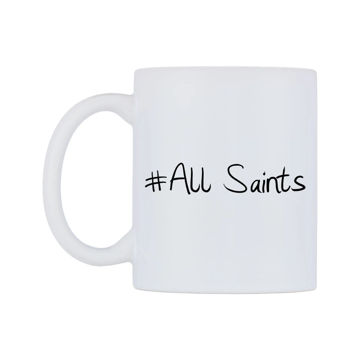 All Saints Mug — mug, right side, on a white background