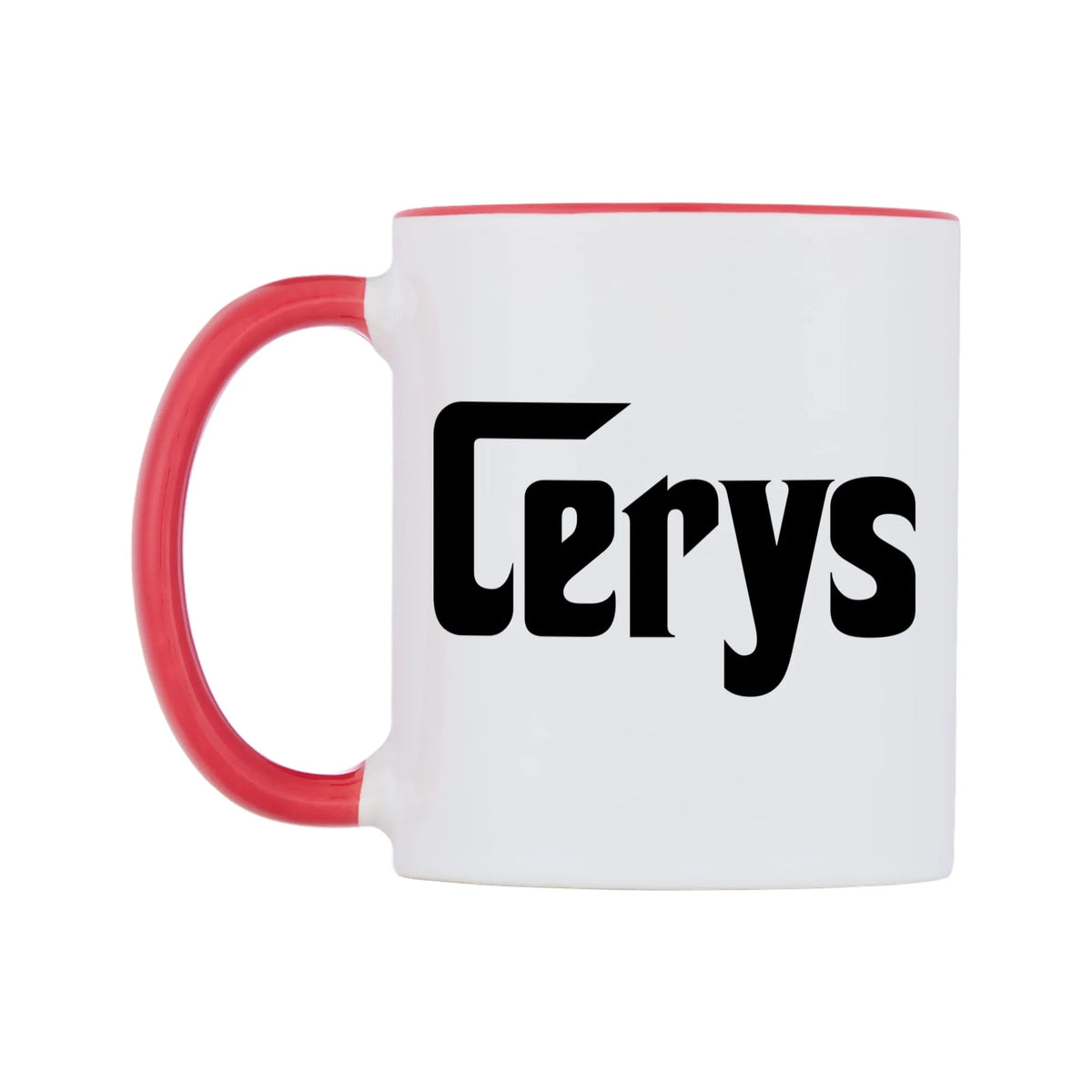 Cerys - Godfather Themed Mug — white 11oz gloss mug with a red inside and handle, right side, on a white background