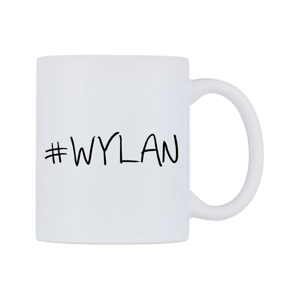 WYLAN Mug — mug, left side, on a white background