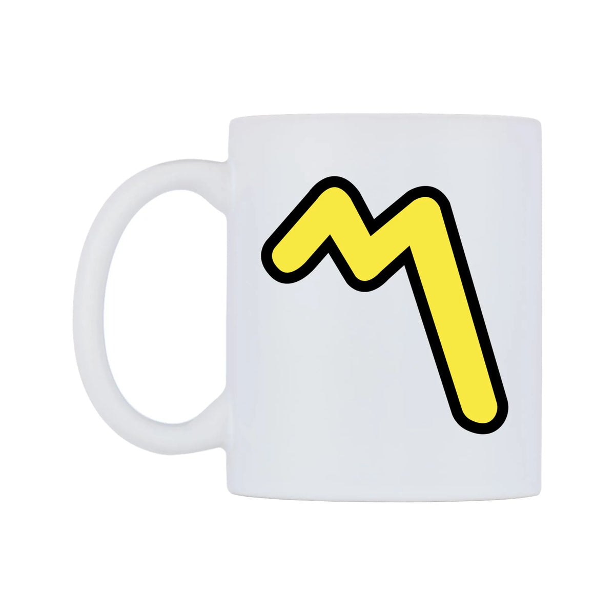 Part Alternation Mark Emoji Mug — mug, right side, on a white background