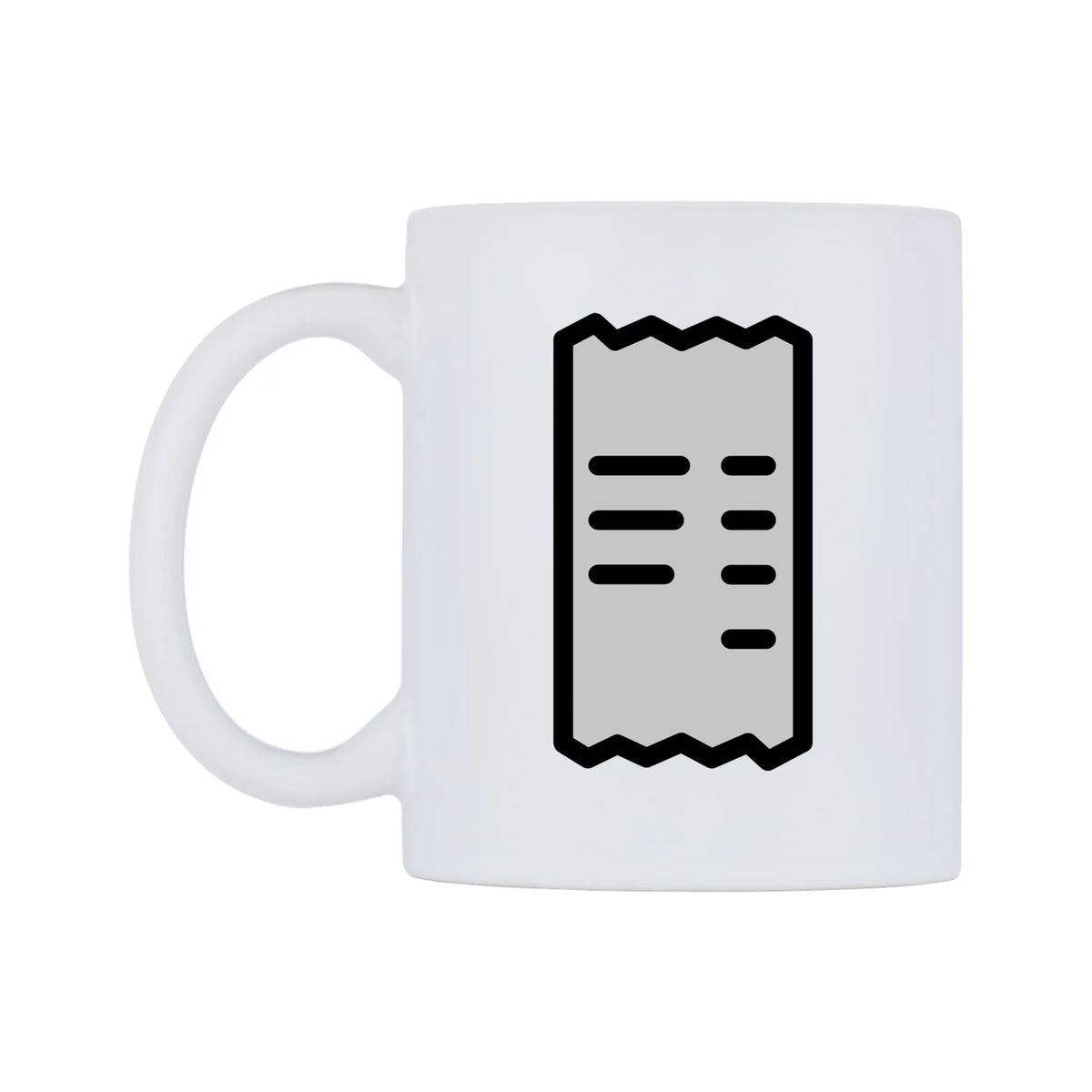 Receipt Emoji Mug — mug, right side, on a white background