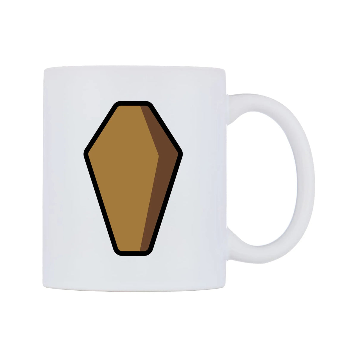 Coffin Emoji Mug — mug, left side, on a white background