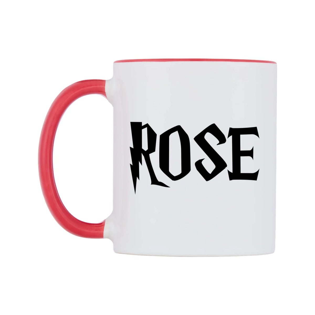 Rose - Wizard Themed Mug — white 11oz gloss mug with a red inside and handle, right side, on a white background