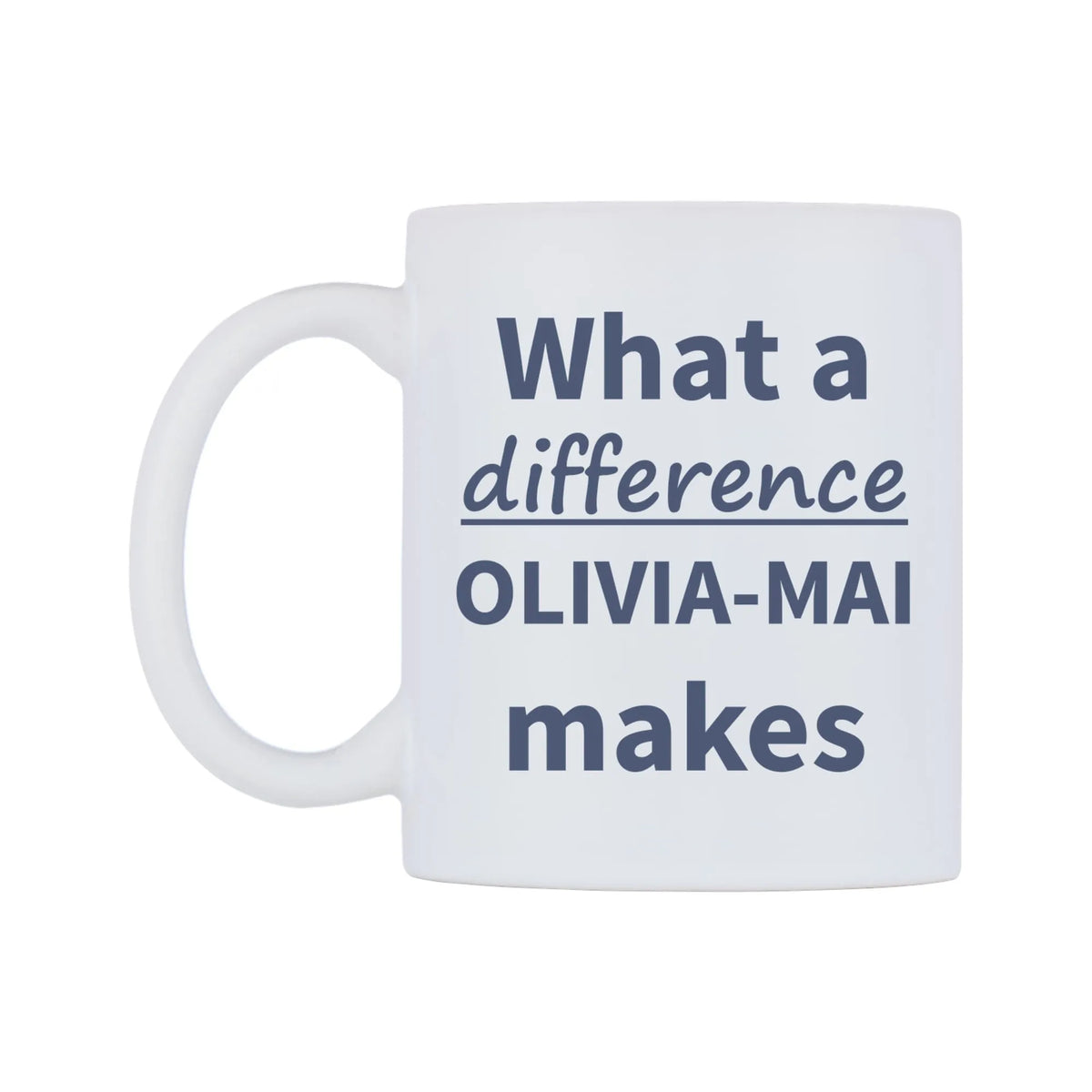 What a difference OLIVIA-MAI makes Mug — mug, right side, on a white background