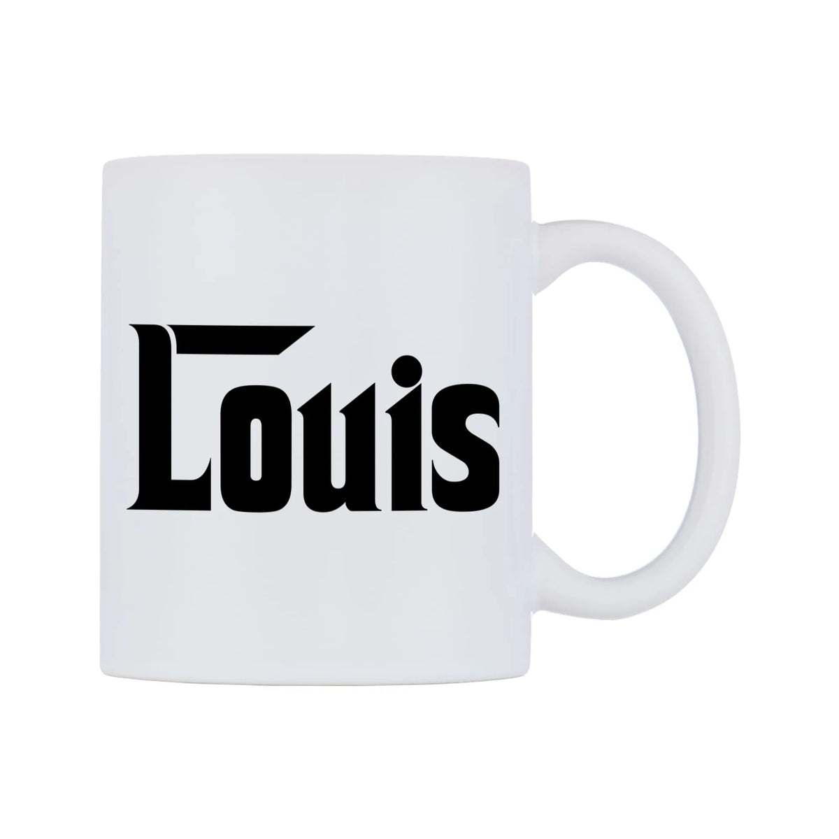 Louis - Godfather Themed Mug — white 11oz gloss mug, left side, on a white background