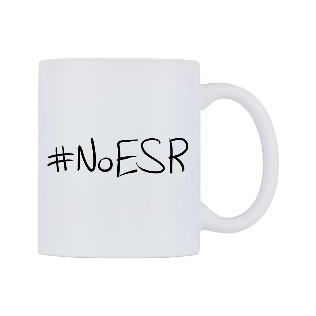 NoESR Mug — mug, left side, on a white background