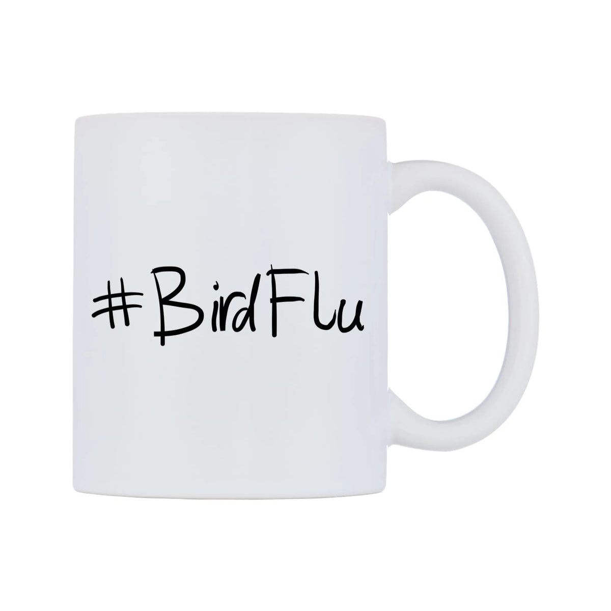 BirdFlu Mug — mug, left side, on a white background