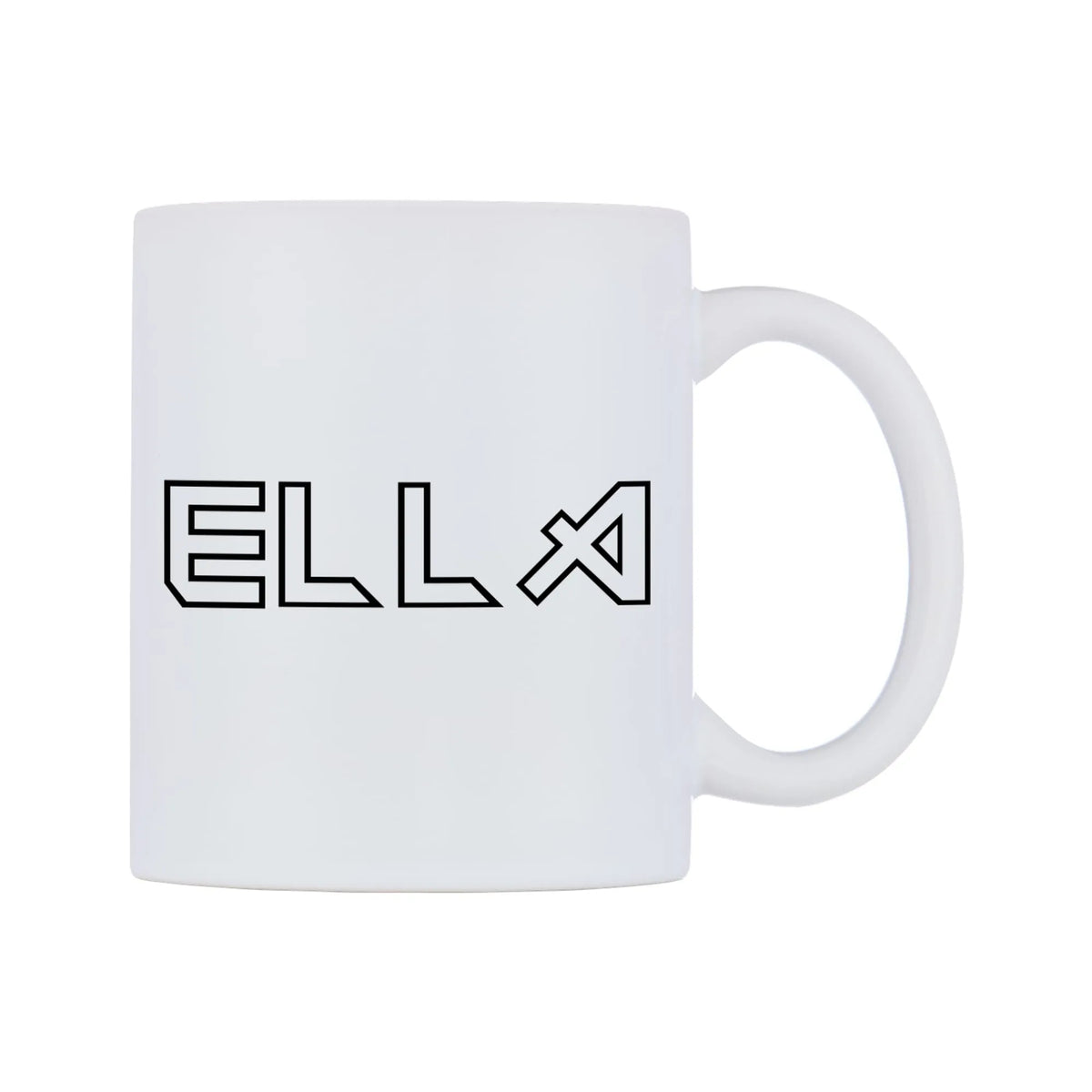 Ella - Iron Maiden Themed Mug — white 11oz gloss mug, left side, on a white background