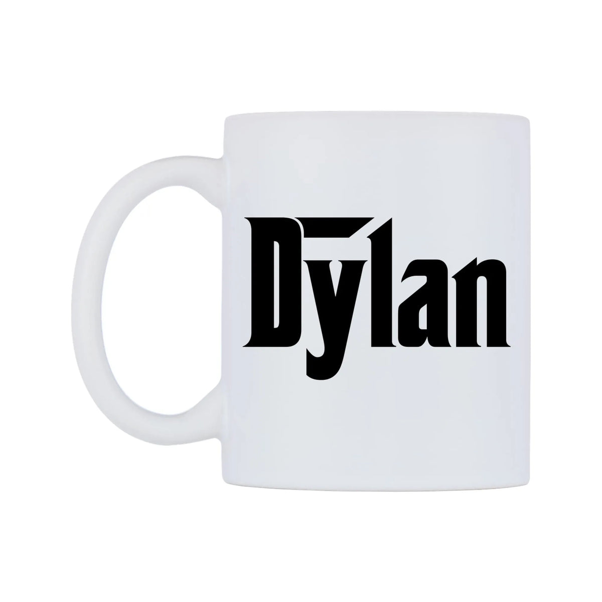 Dylan - Godfather Themed Mug — white 11oz gloss mug, right side, on a white background
