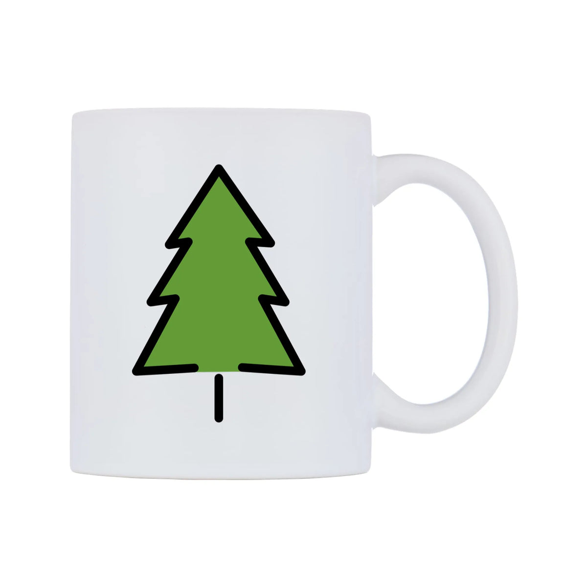 Evergreen Tree Emoji Mug — mug, left side, on a white background