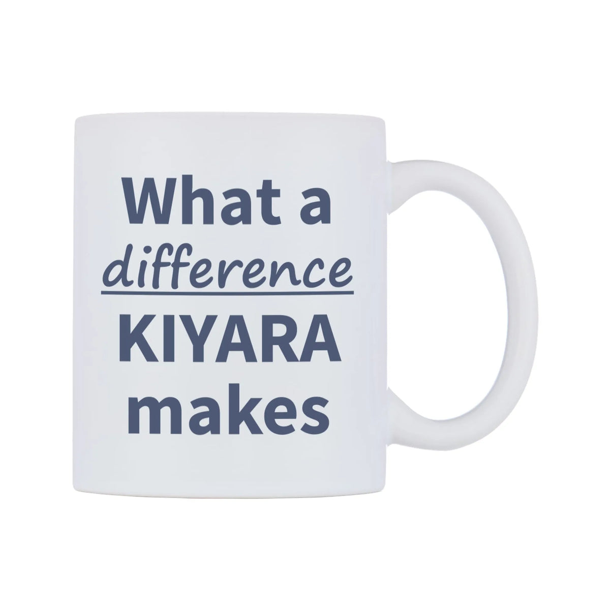 What a difference KIYARA makes Mug — mug, left side, on a white background