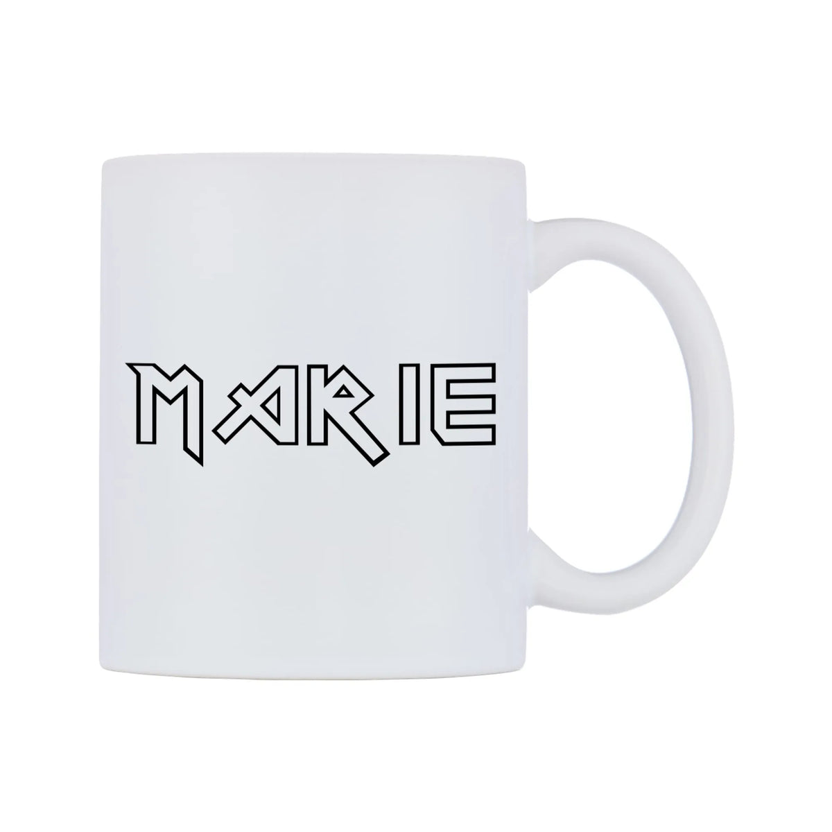 Marie - Iron Maiden Themed Mug — white 11oz gloss mug, left side, on a white background
