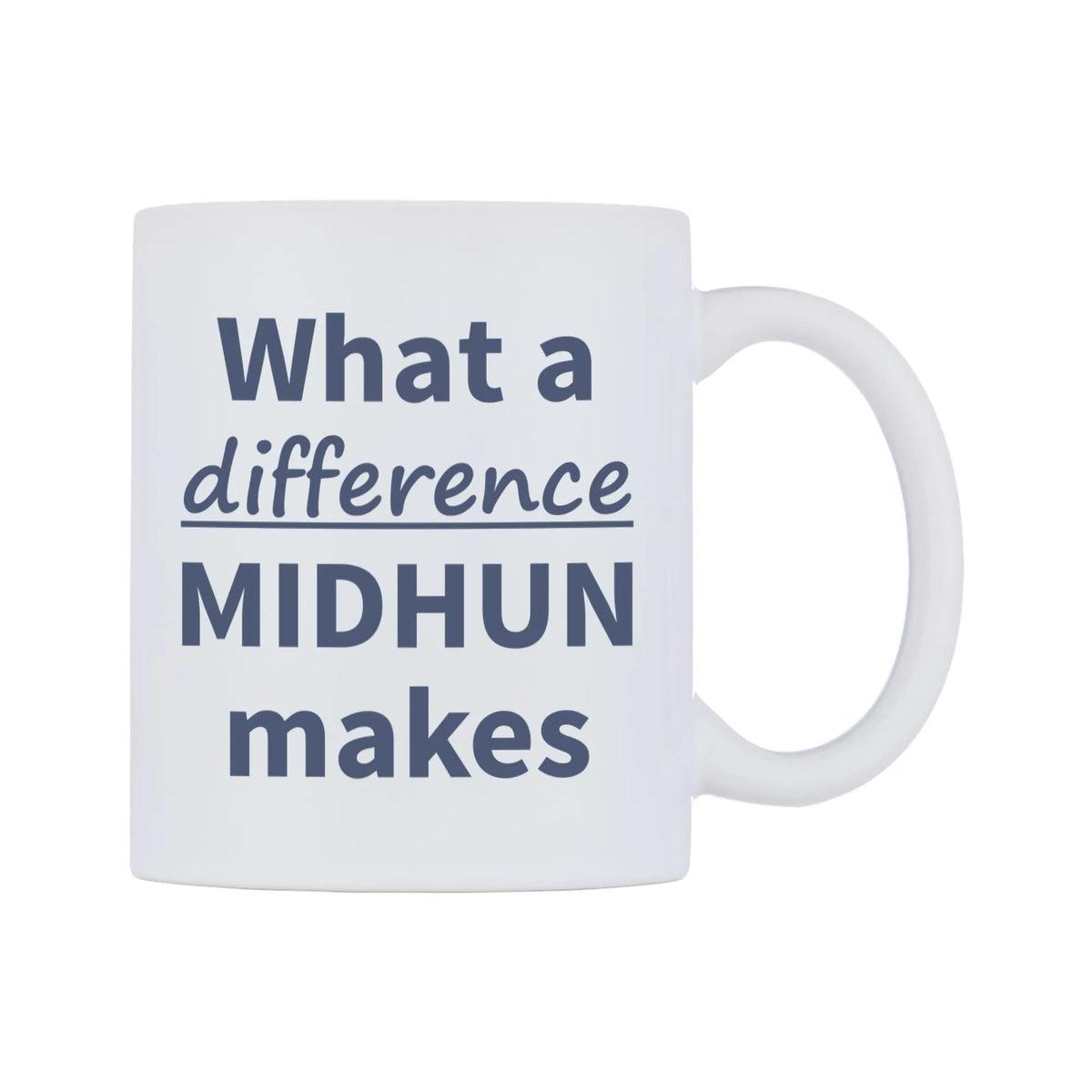 What a difference MIDHUN makes Mug — mug, left side, on a white background