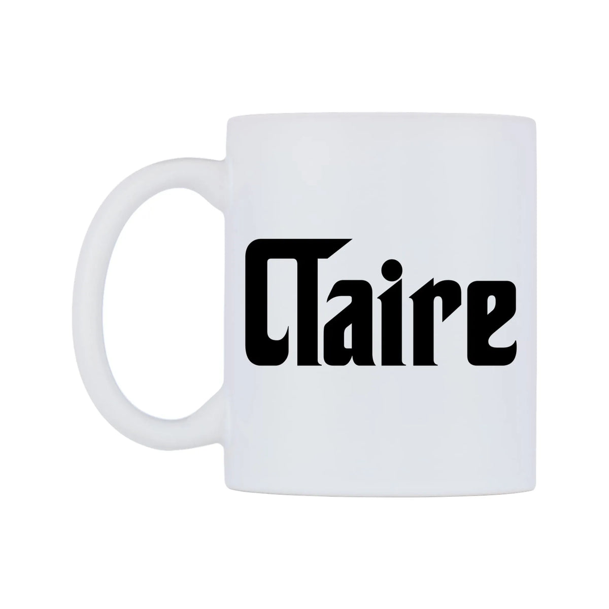 Claire - Godfather Themed Mug — white 11oz gloss mug, right side, on a white background